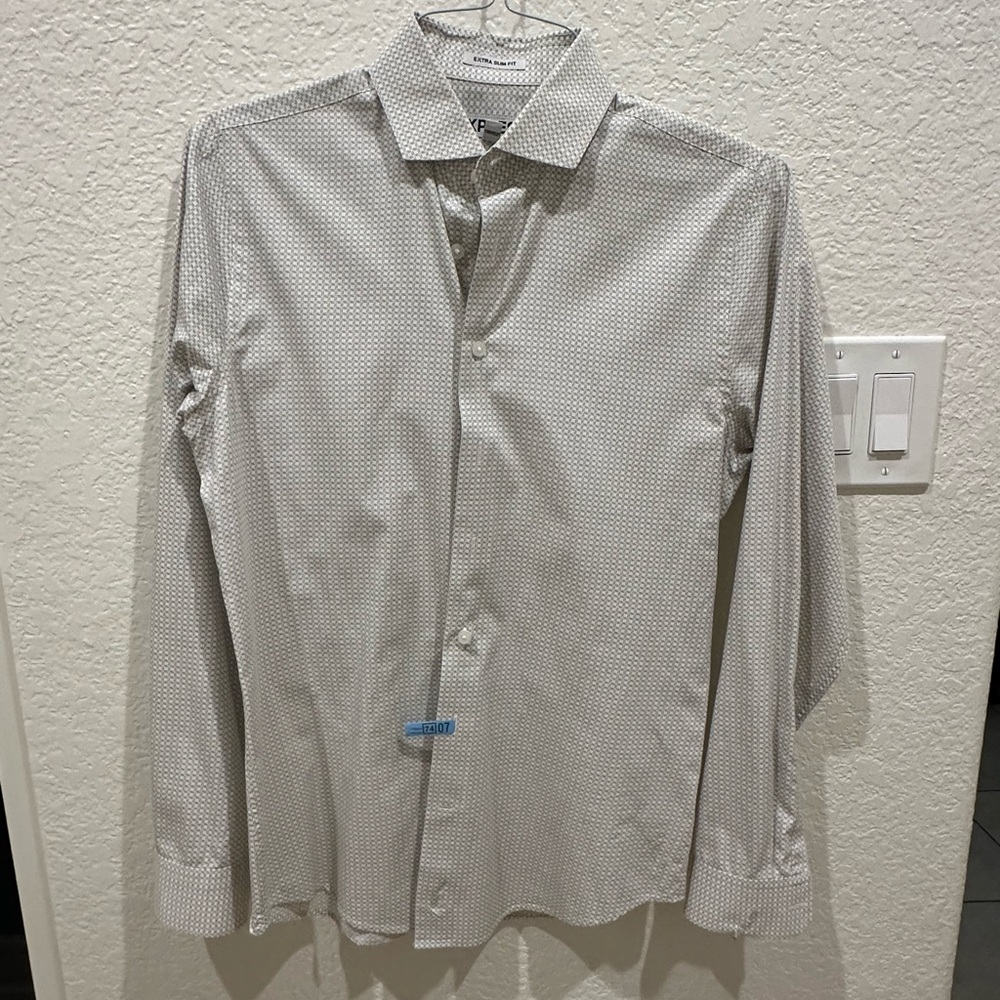 Calvin Klein Gray Patterned Men's Shirt